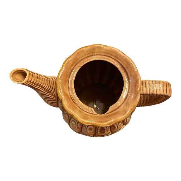 Vintage MCM TILSO Ceramic Basketweave Teapot numbered 53/110 made in Japan - Picture 7 of 11